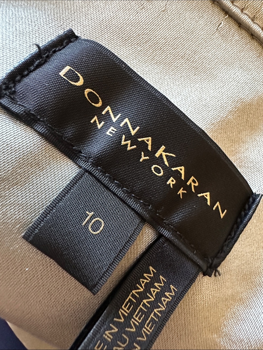 Donna Karan Satin Midi,belted Shirt Dress, Sz 10,New , Weathered Sage - Picture 10 of 11
